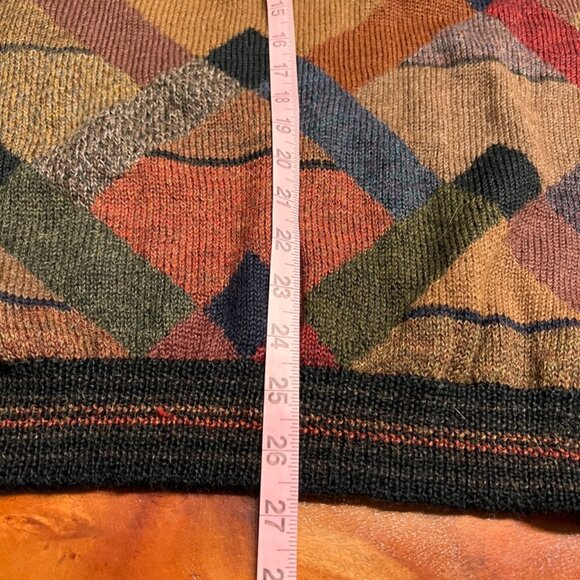 Retro Geometric Pattern 100% Alpaca Wool Large Jumper Sweater by James Meade - Picture 10 of 12